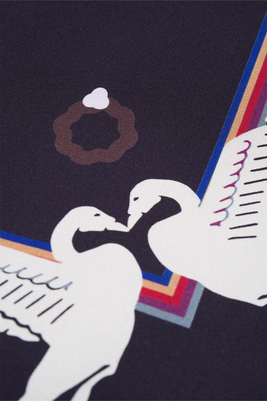 Black silk scarf
